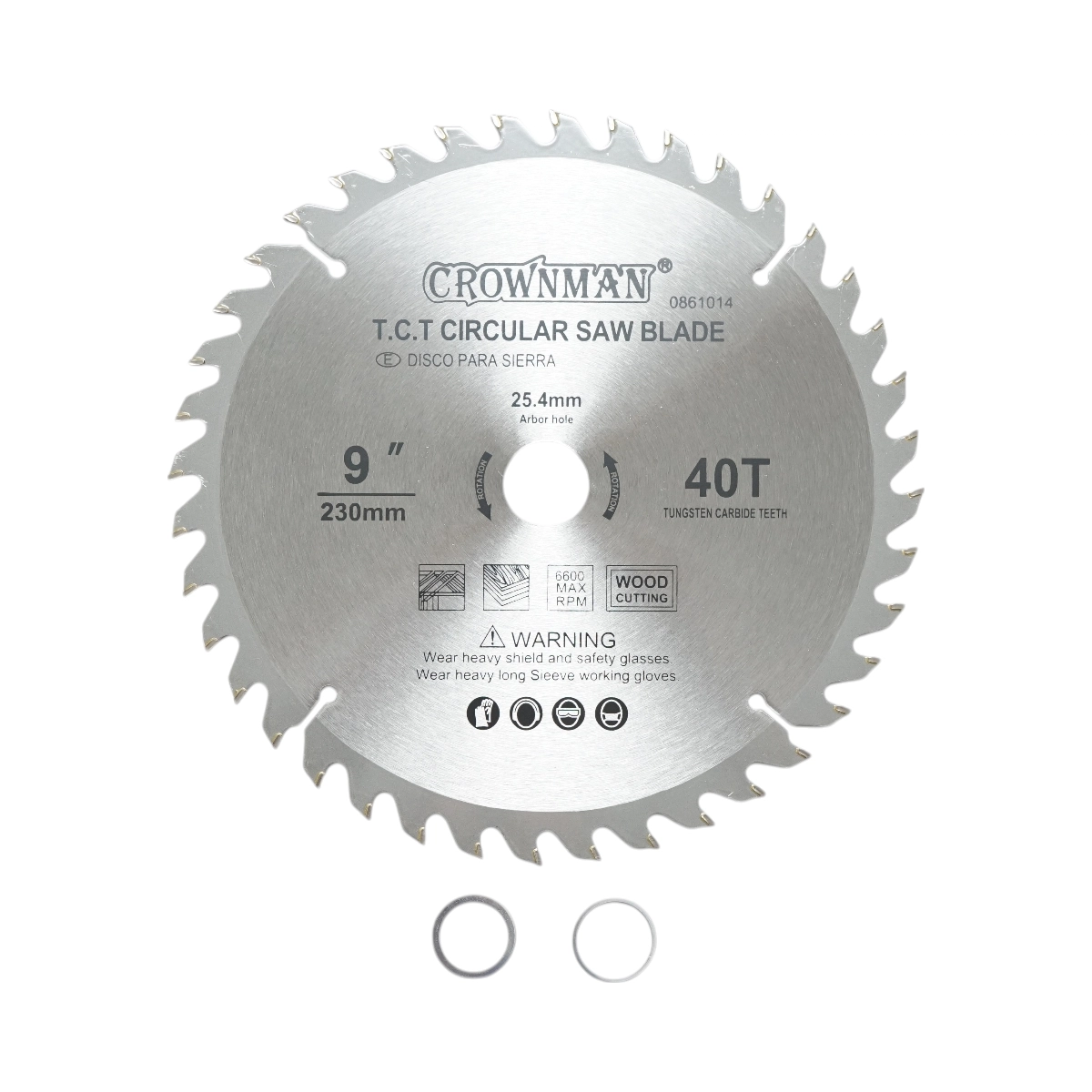 Accesorii taiere, polizare si slefuire - Disc circular vidia pentru lemn 230x25.4mm, 40 dinti, turatie maxima 6600rpm Crownman