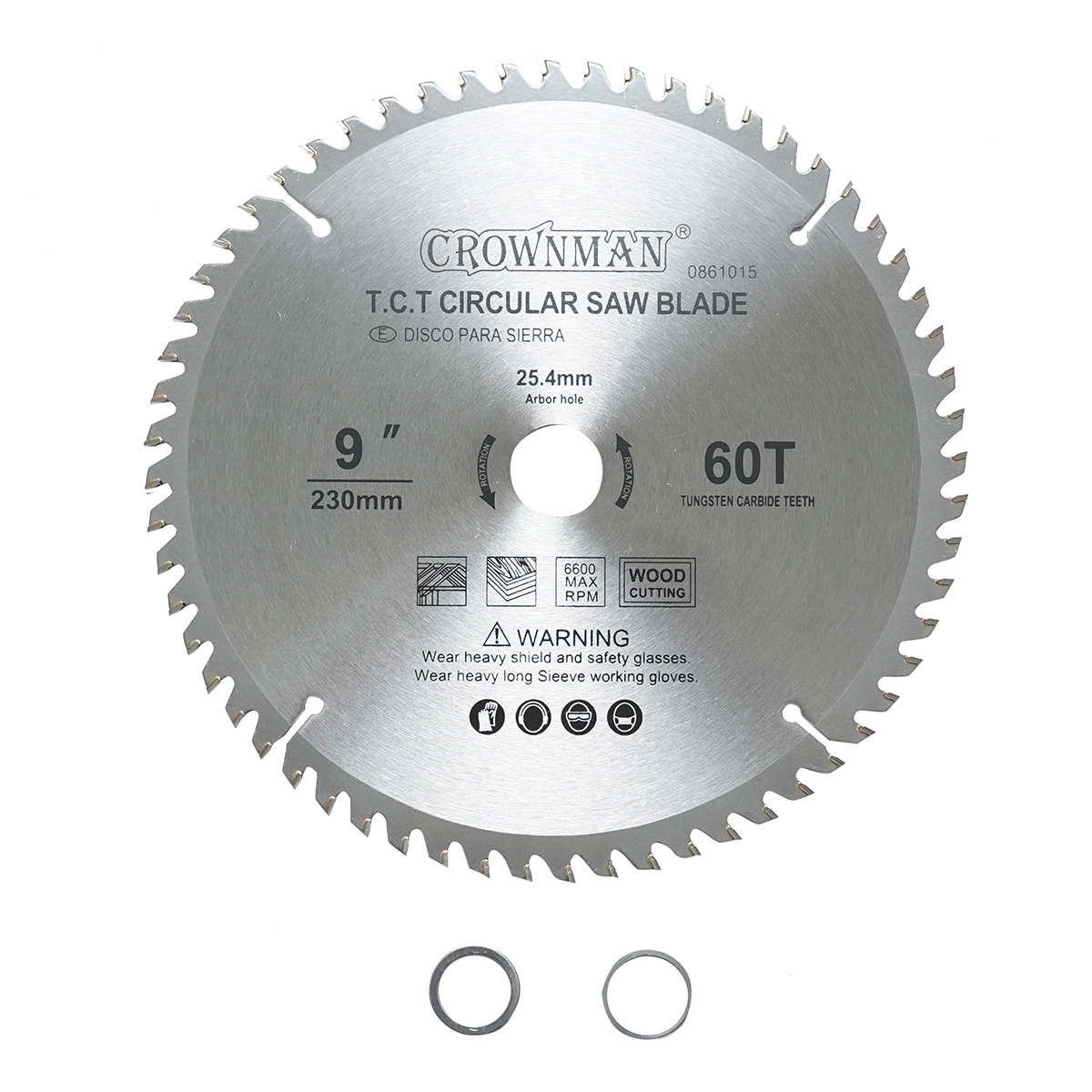 Scule si Unelte - Disc circular vidia pentru lemn 230x25.4mm, 60 dinti, turatie maxima 6600rpm Crownman