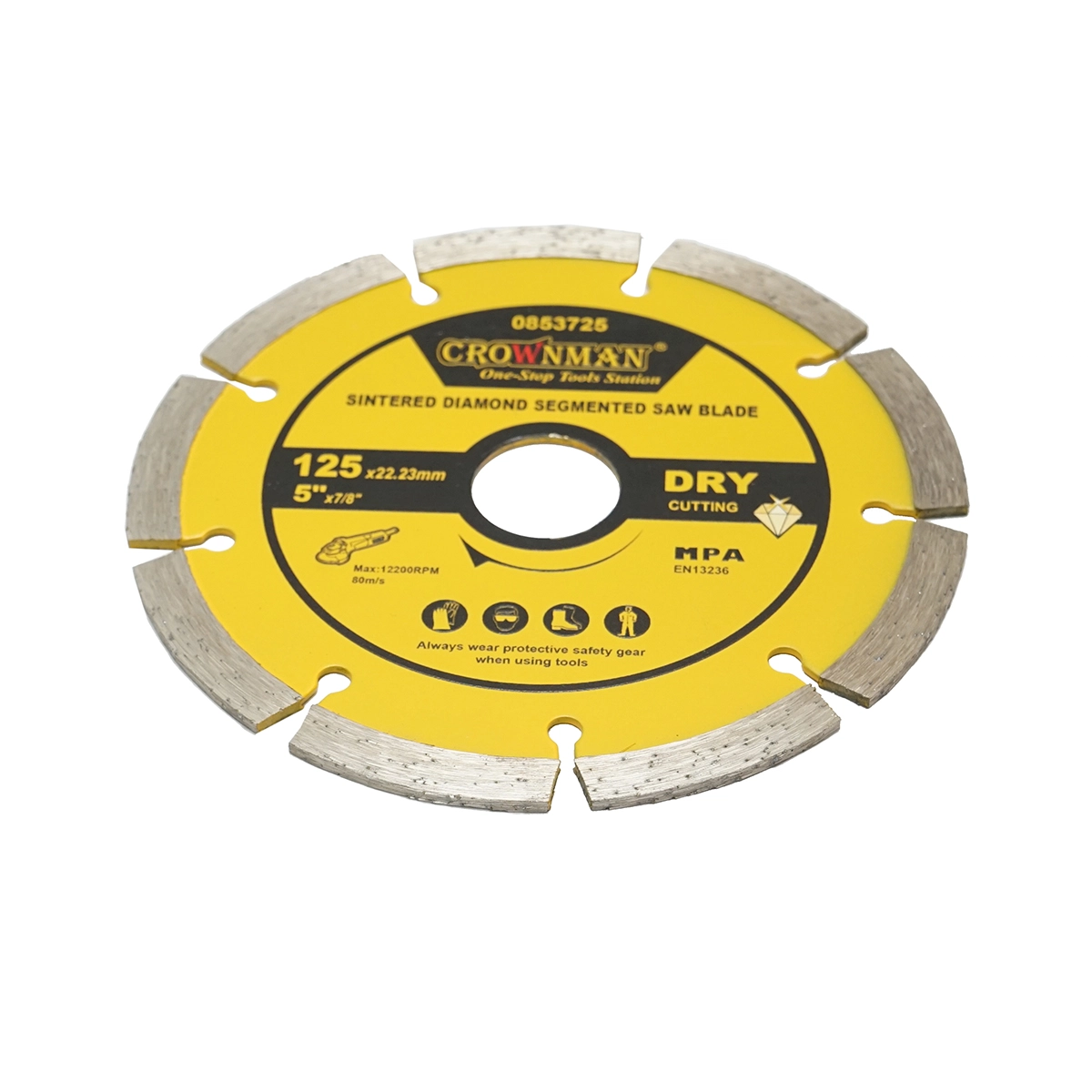Disc diamantat segmentat 125x22.23mm, taiere uscata pentru beton, piatra, granit, marmura Crownman [2]