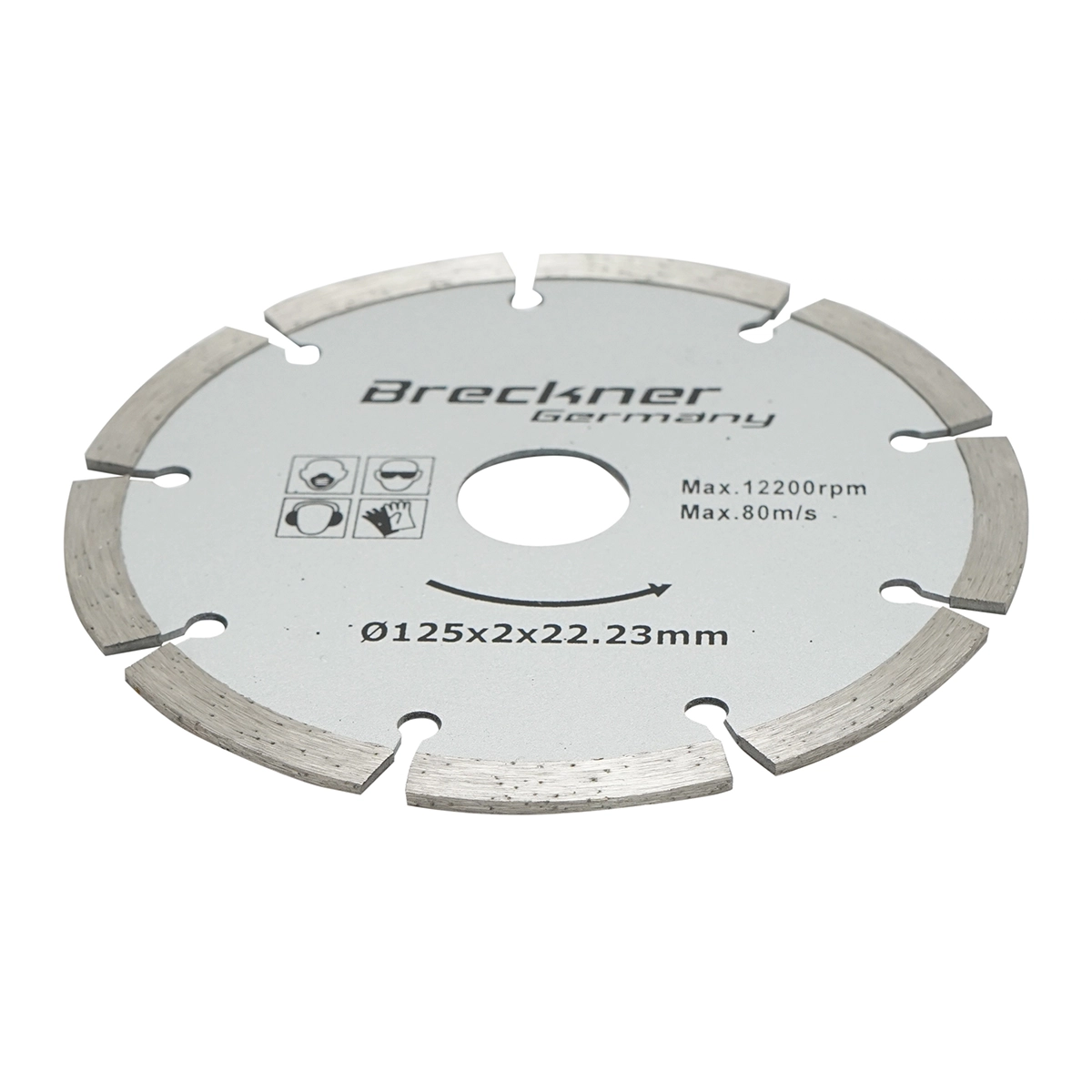 Disc diamantat segmentat 125x2x22.23mm, taiere uscata pentru beton, piatra, caramida Breckner Germany [2]