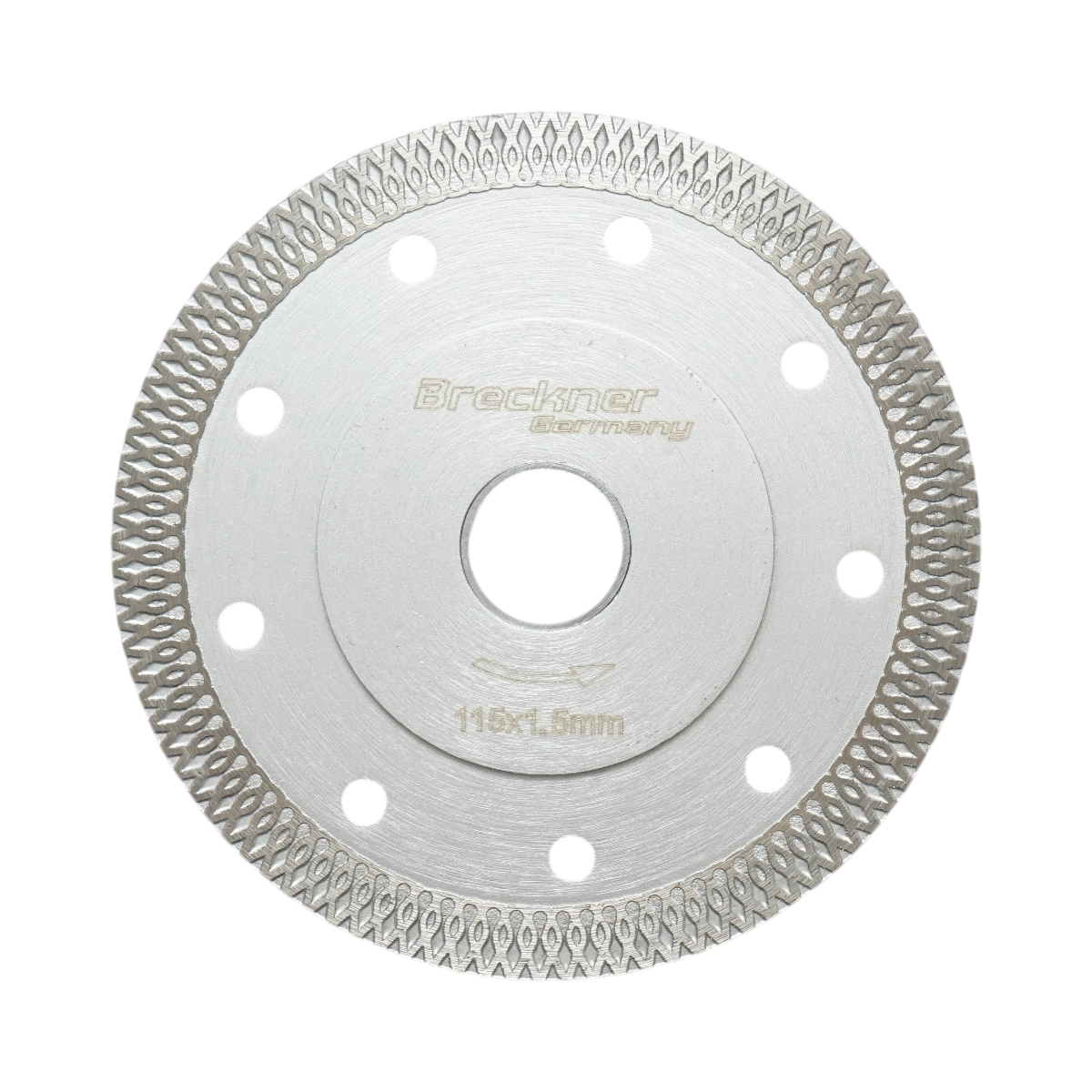 Accesorii taiere, polizare si slefuire - Disc diamantat turbo continuu 115x1.5x22.23mm, taiere umeda/uscata pentru ceramica dura, gresie, faianta Breckner Germany