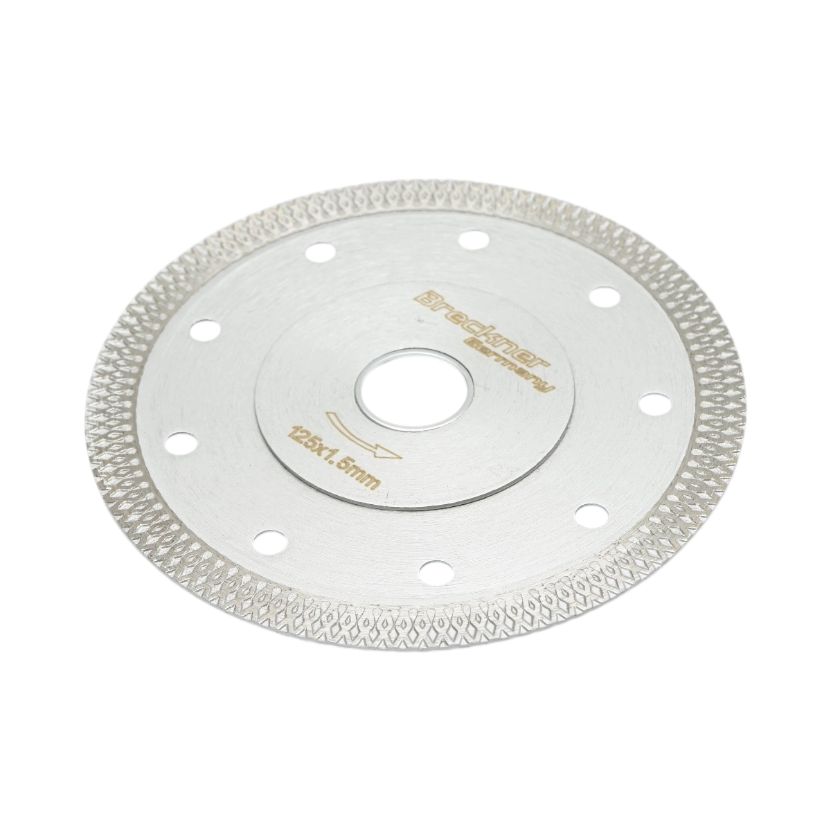 Disc diamantat turbo continuu 125x1.5x22.23mm, taiere umeda/uscata pentru ceramica dura, gresie, faianta Breckner Germany [1]