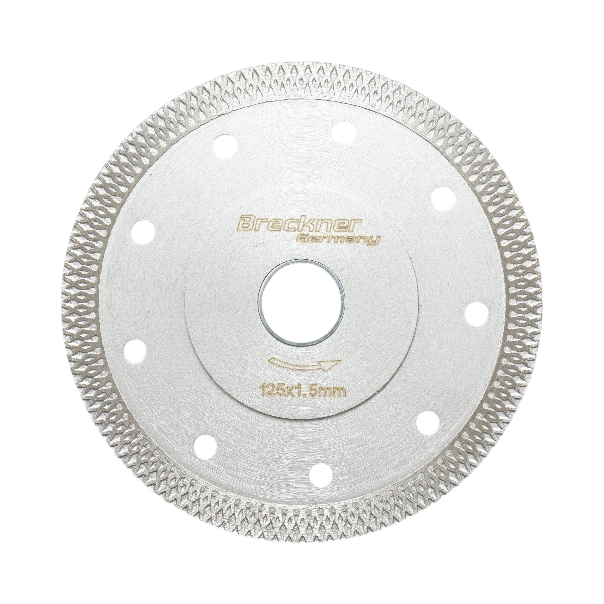 Accesorii taiere, polizare si slefuire - Disc diamantat turbo continuu 125x1.5x22.23mm, taiere umeda/uscata pentru ceramica dura, gresie, faianta Breckner Germany