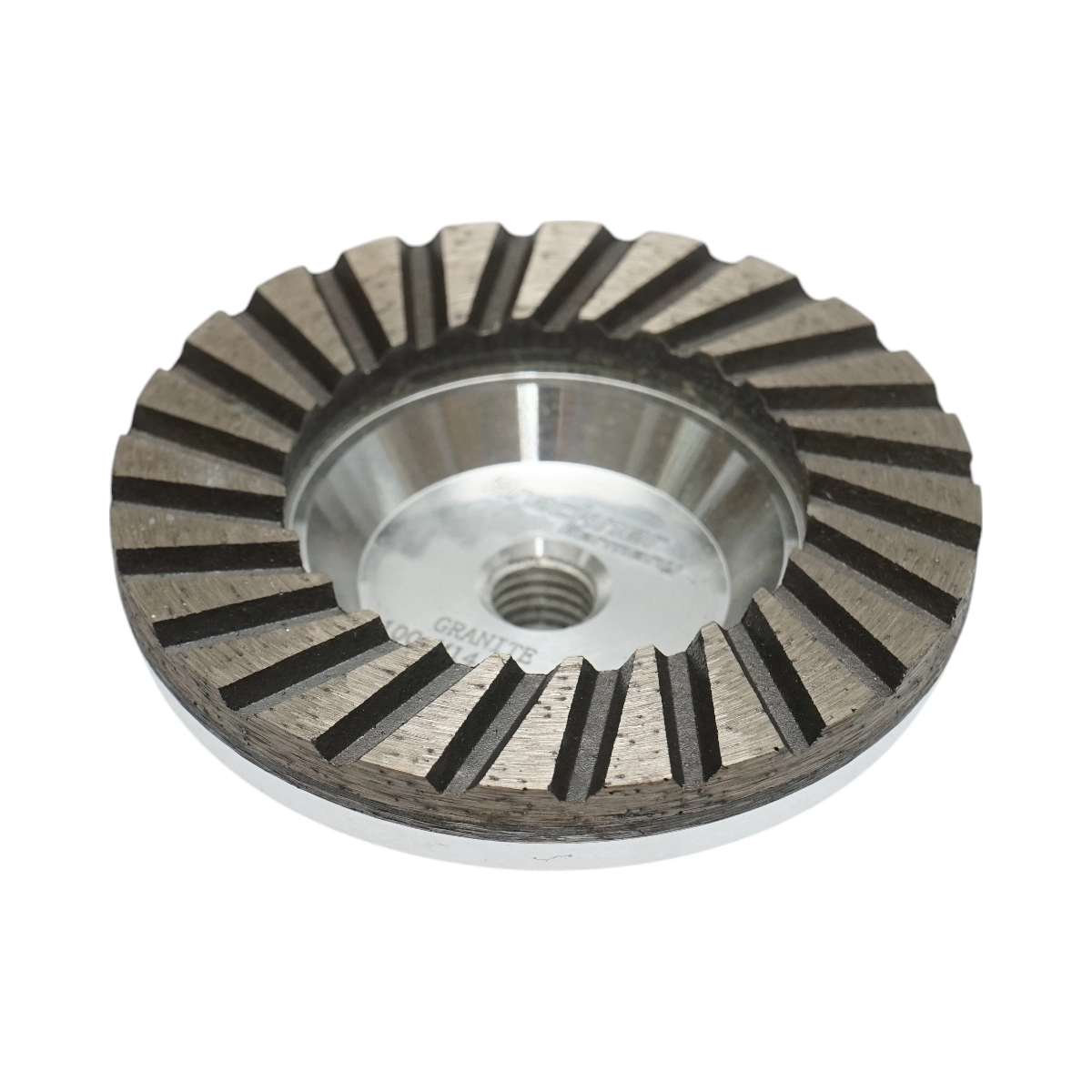 Disc diamantat turbo segmentat tip cupa 100mm, filet M14, grosier din aluminiu pentru slefuire granit Breckner Germany [2]