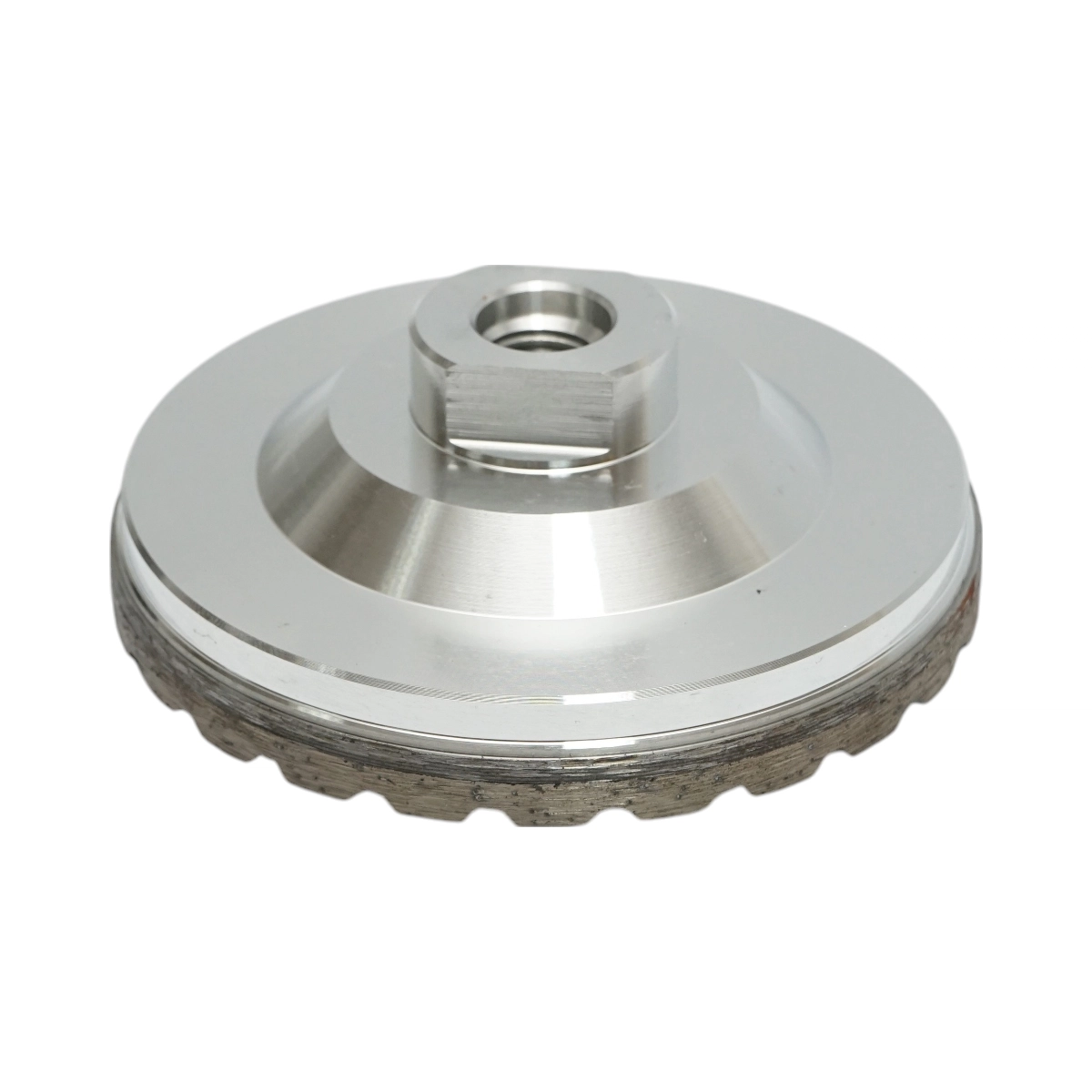 Disc diamantat turbo segmentat tip cupa 100mm, filet M14, grosier din aluminiu pentru slefuire granit Breckner Germany [3]