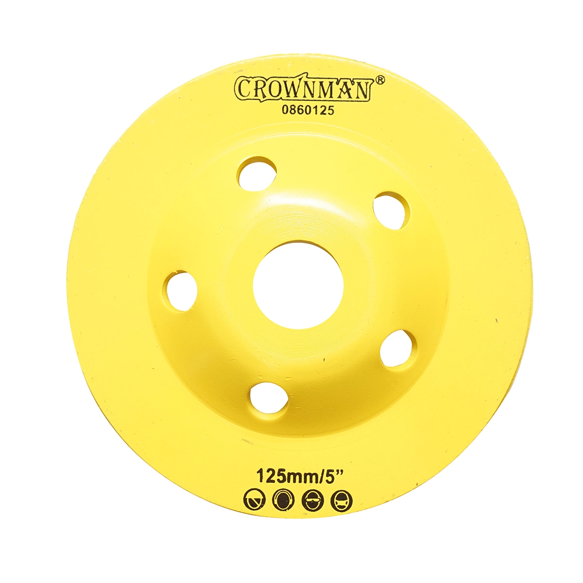 Disc diamantat turbo segmentat tip cupa 125x22.23mm pentru slefuire beton, granit, piatra Crownman [1]