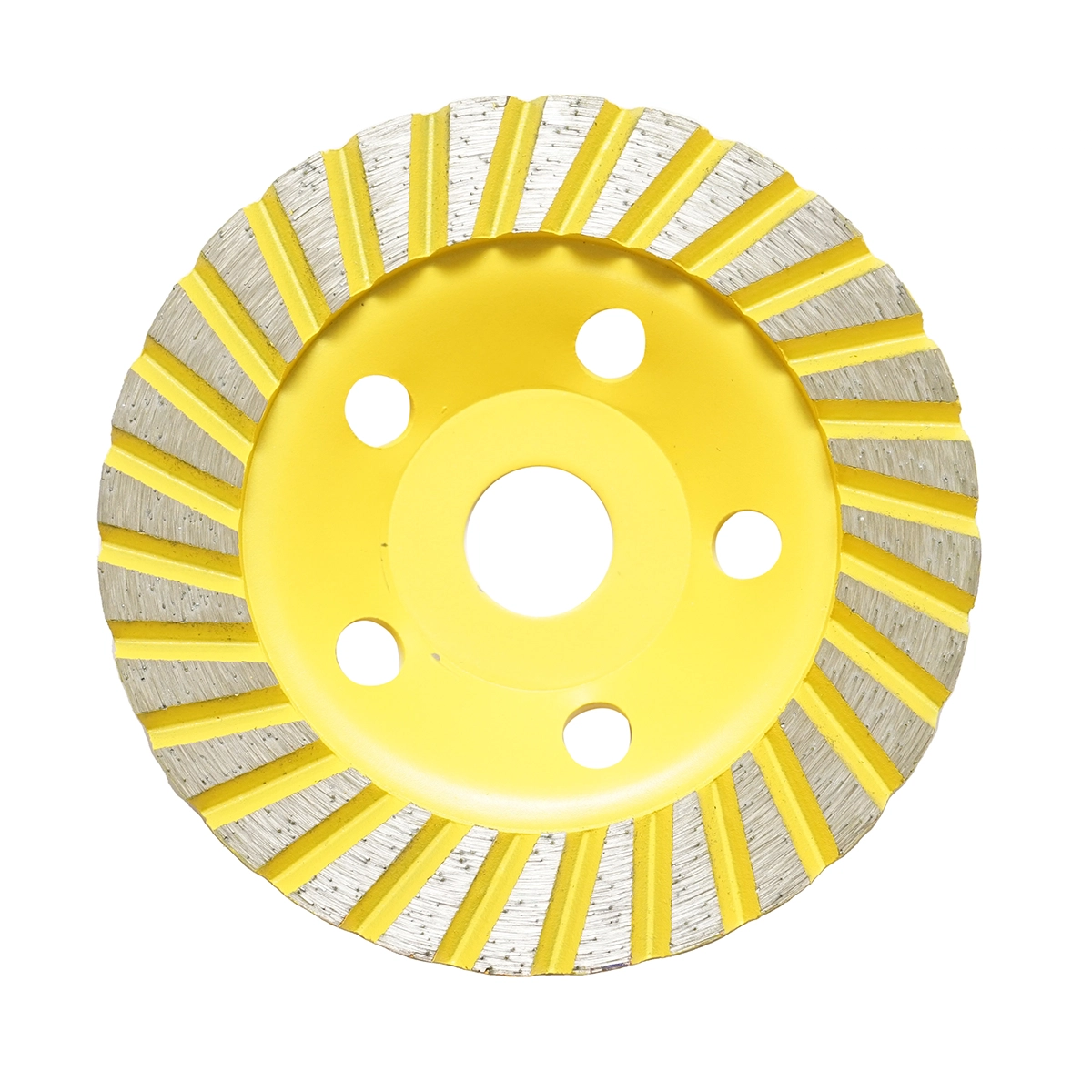Accesorii taiere, polizare si slefuire - Disc diamantat turbo segmentat tip cupa 125x22.23mm pentru slefuire beton, granit, piatra Crownman