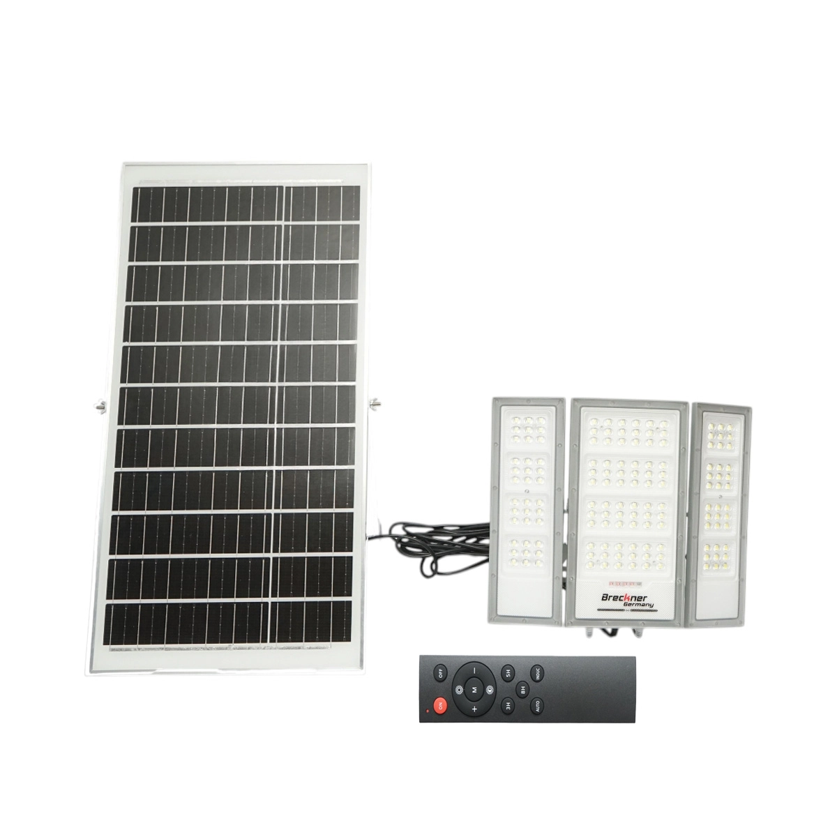 Proiectoare si lampi solare - Lampa LED 2400lm, 6500K, cu panou solar 40W, baterie LiFePO4 3.2V/30Ah, senzor de miscare si telecomanda, IP66 Breckner Germany