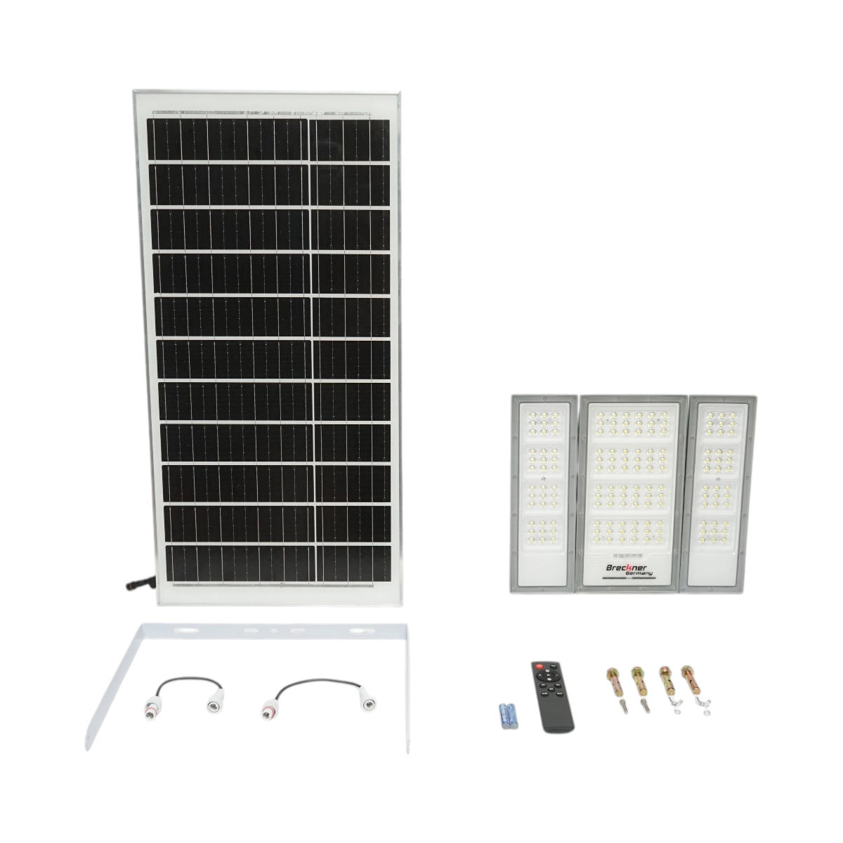 Lampa LED 2400lm, 6500K, cu panou solar 40W, baterie LiFePO4 3.2V/30Ah, senzor de miscare si telecomanda, IP66 Breckner Germany [1]