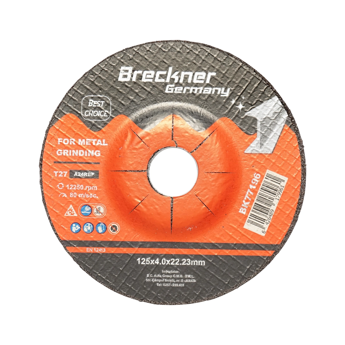 Accesorii taiere, polizare si slefuire - Panza disc flex pentru taiat si polizat metal T27 125x4x22mm Breckner Germany