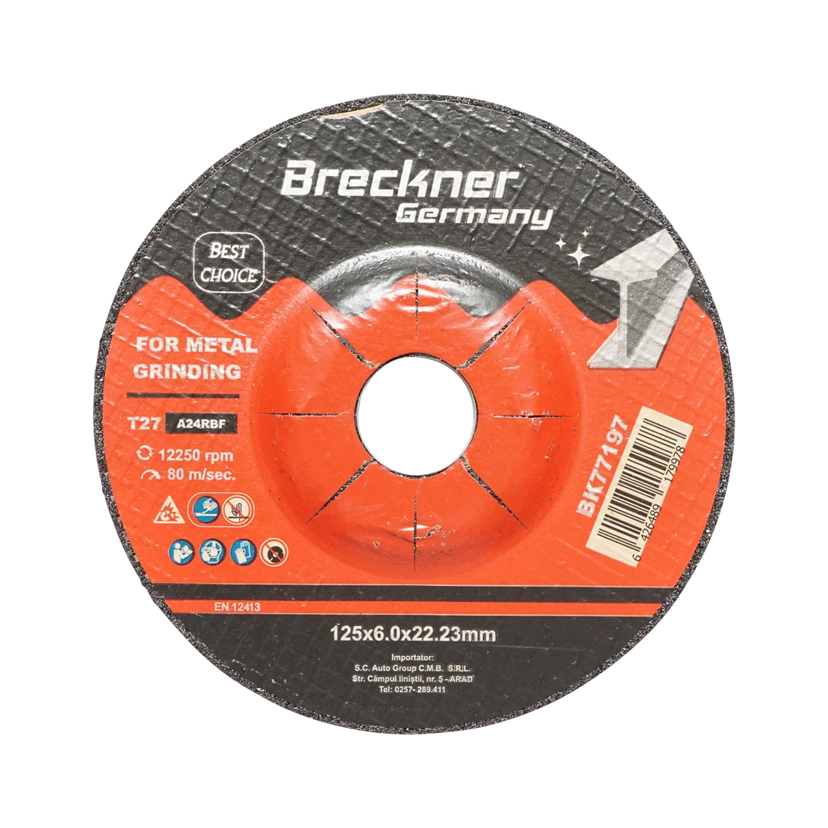 Accesorii taiere, polizare si slefuire - Panza disc flex pentru taiat si polizat metal T27 125x6.0x22mm Breckner Germany