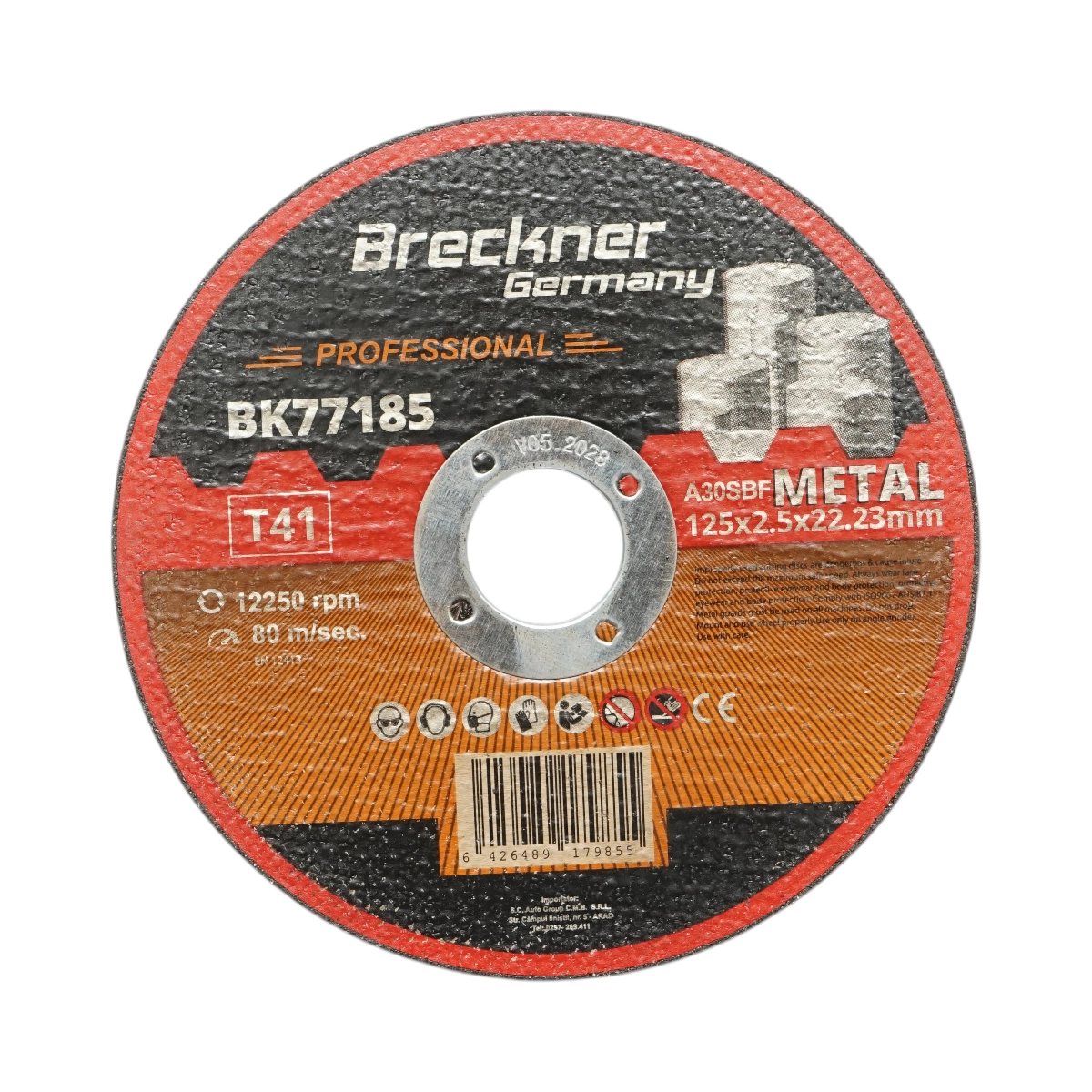 Accesorii taiere, polizare si slefuire - Panza disc flex pentru taiat si polizat metal T41 125x2.5x22mm Breckner Germany