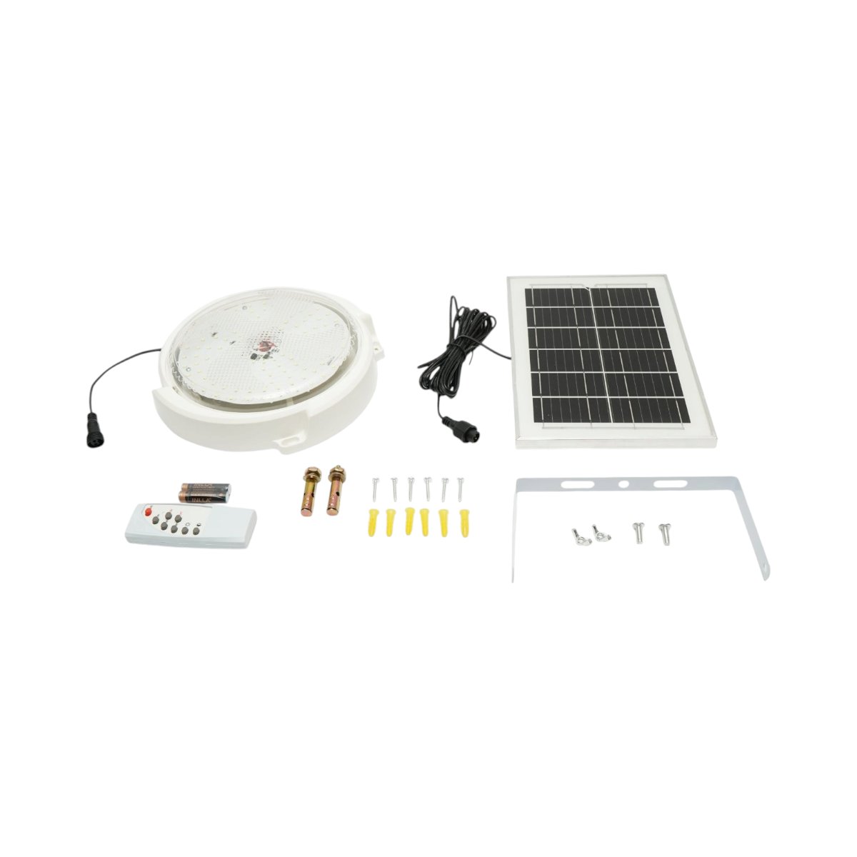 Plafoniera solara LED 150W, 6500K cu panou solar 6W, baterie LiFePO4 3600mAh, senzor miscare si telecomanda IP65 Breckner Germany [2]