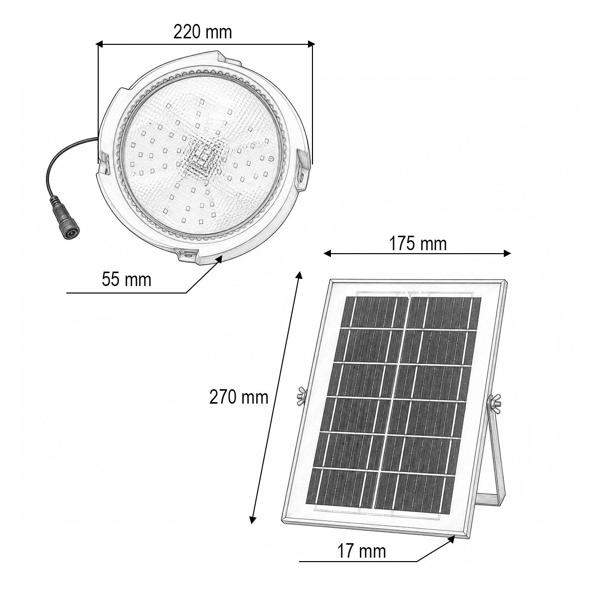Plafoniera solara LED 150W, 6500K cu panou solar 6W, baterie LiFePO4 3600mAh, senzor miscare si telecomanda IP65 Breckner Germany [3]