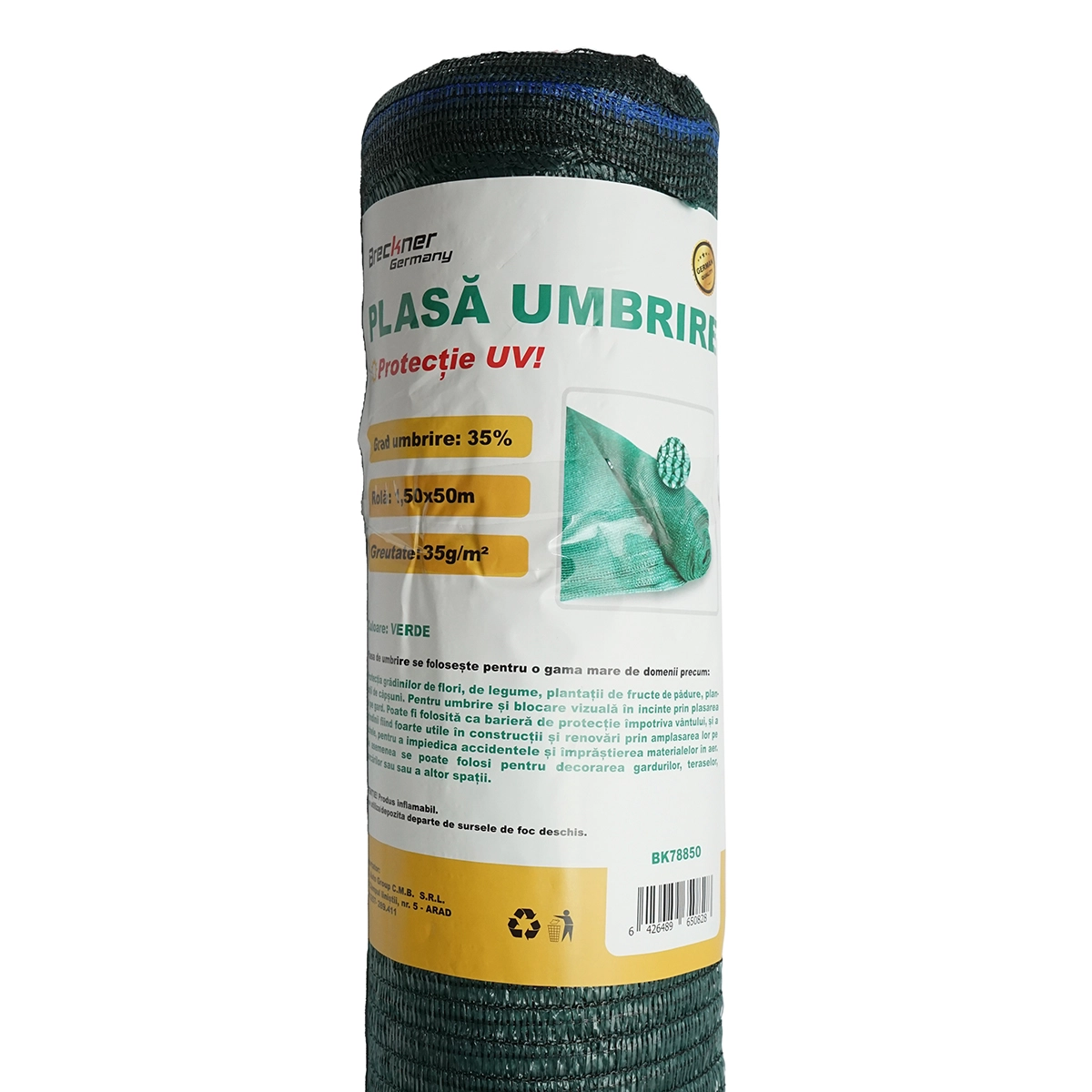 Plasa umbrire 35% latime 1.5M si lungime 50M verde din polietilena cu protectie UV [2]