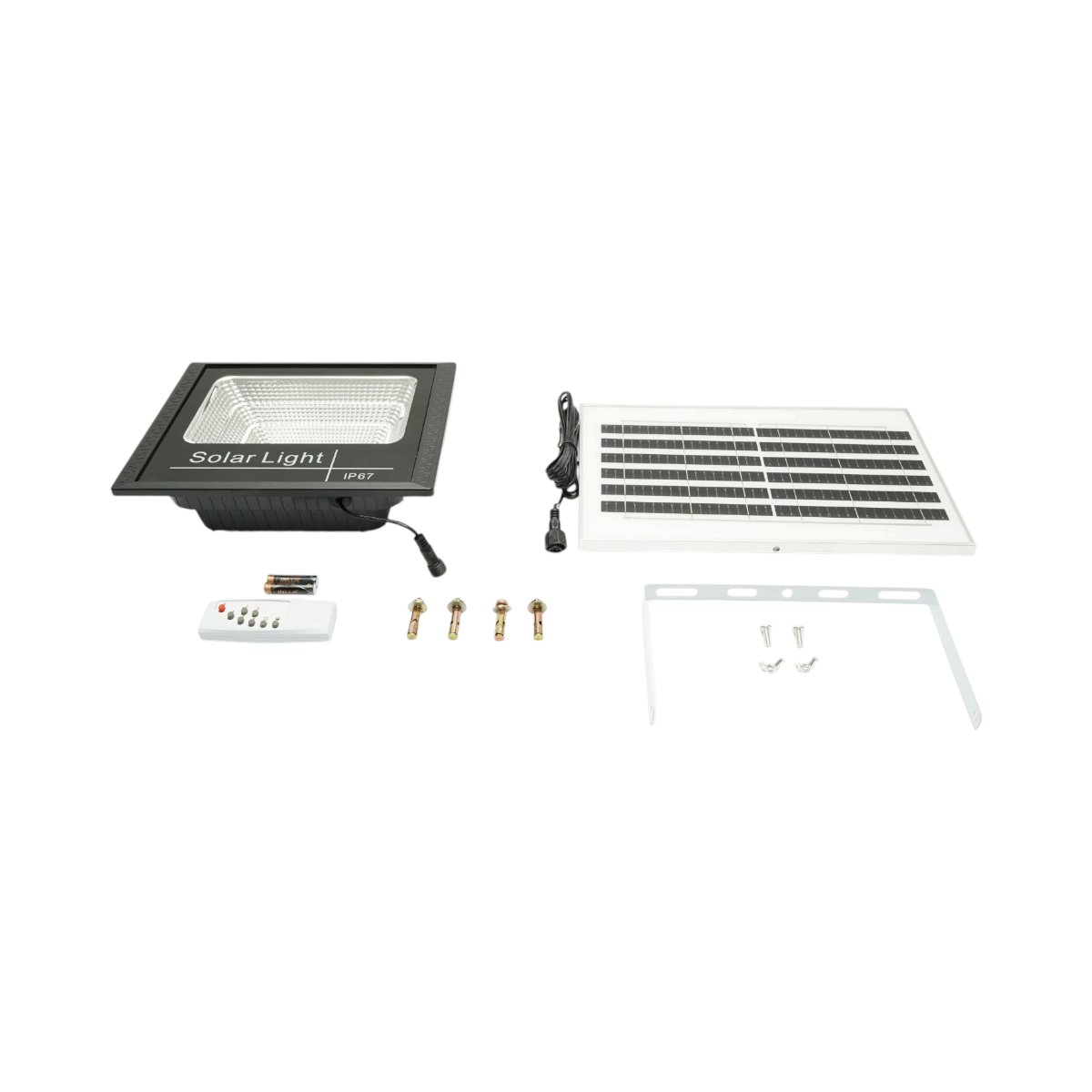 Proiector LED 100W, 6500K, cu panou solar 8W, baterie LiFePO4 6000mAh si telecomanda, IP67 Breckner Germany [1]