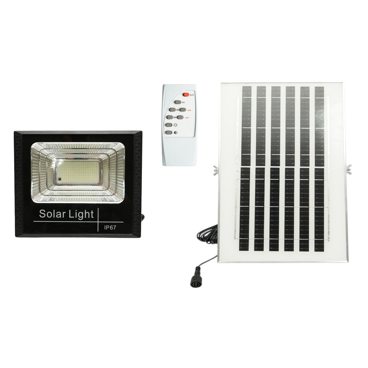Proiectoare si lampi solare - Proiector LED 100W, 6500K, cu panou solar 8W, baterie LiFePO4 6000mAh si telecomanda, IP67 Breckner Germany