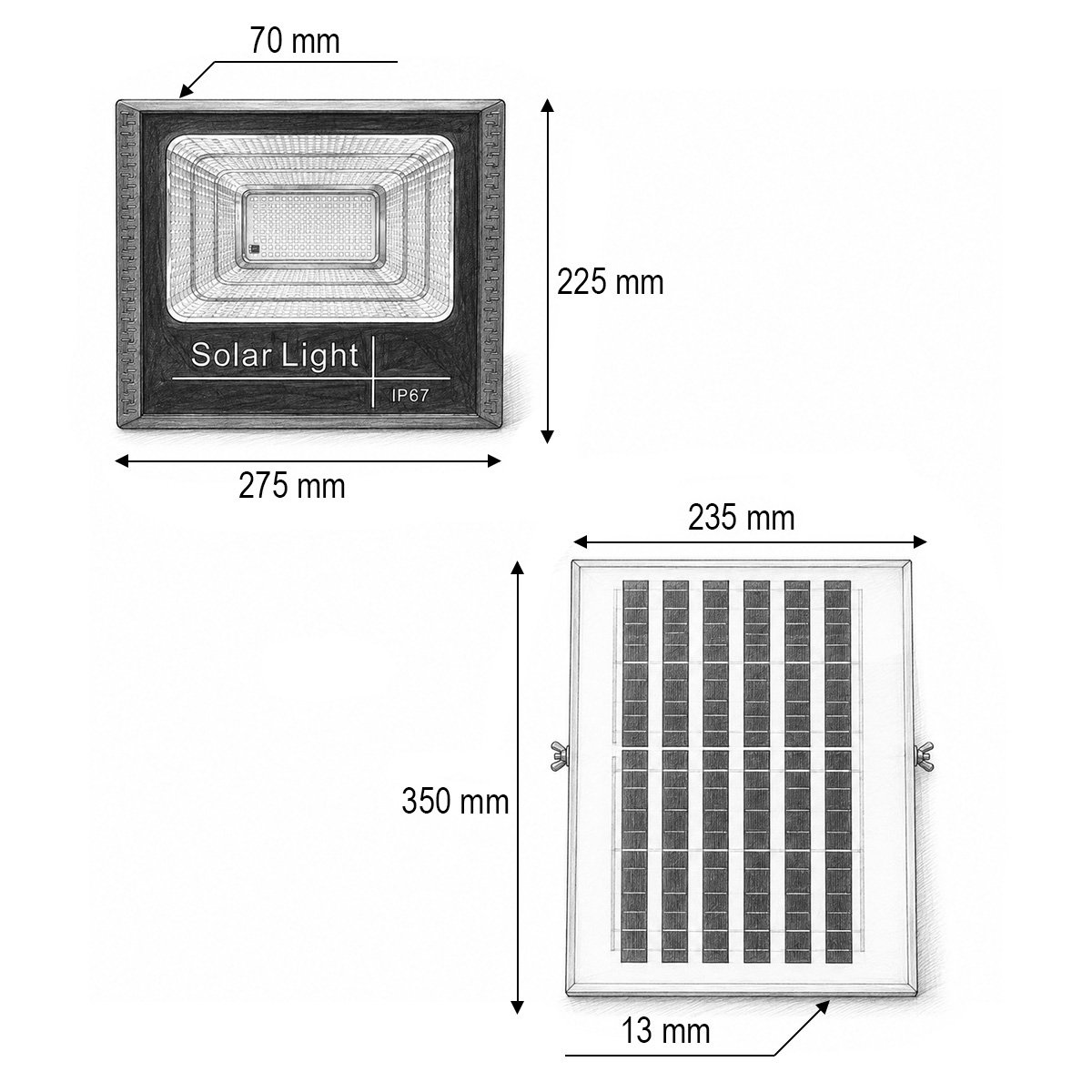 Proiector LED 100W, 6500K, cu panou solar 8W, baterie LiFePO4 6000mAh si telecomanda, IP67 Breckner Germany [3]