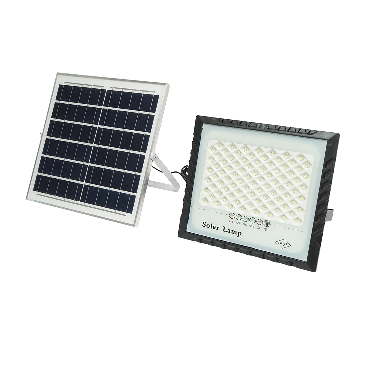Proiectoare si lampi solare - Proiector LED 100W cu panou solar 15W, baterie Li-ion 15000mAh si telecomanda, IP67 Breckner Germany