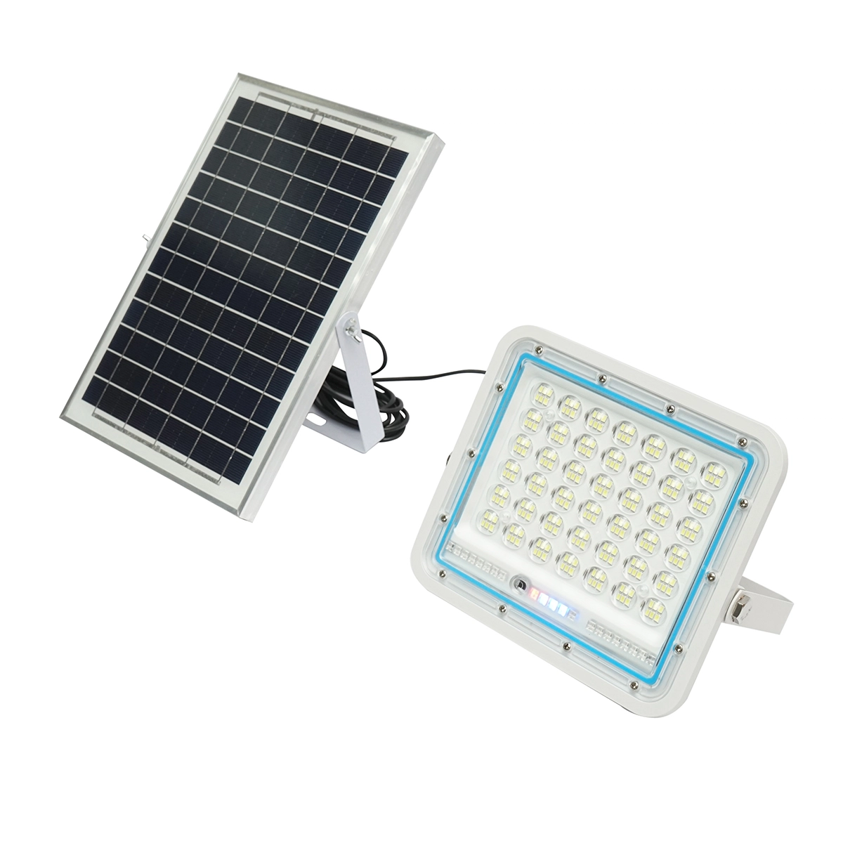Proiectoare si lampi solare - Proiector LED 100W cu panou solar 8W, baterie Li-ion 5000mAh si telecomanda, IP66 Breckner Germany