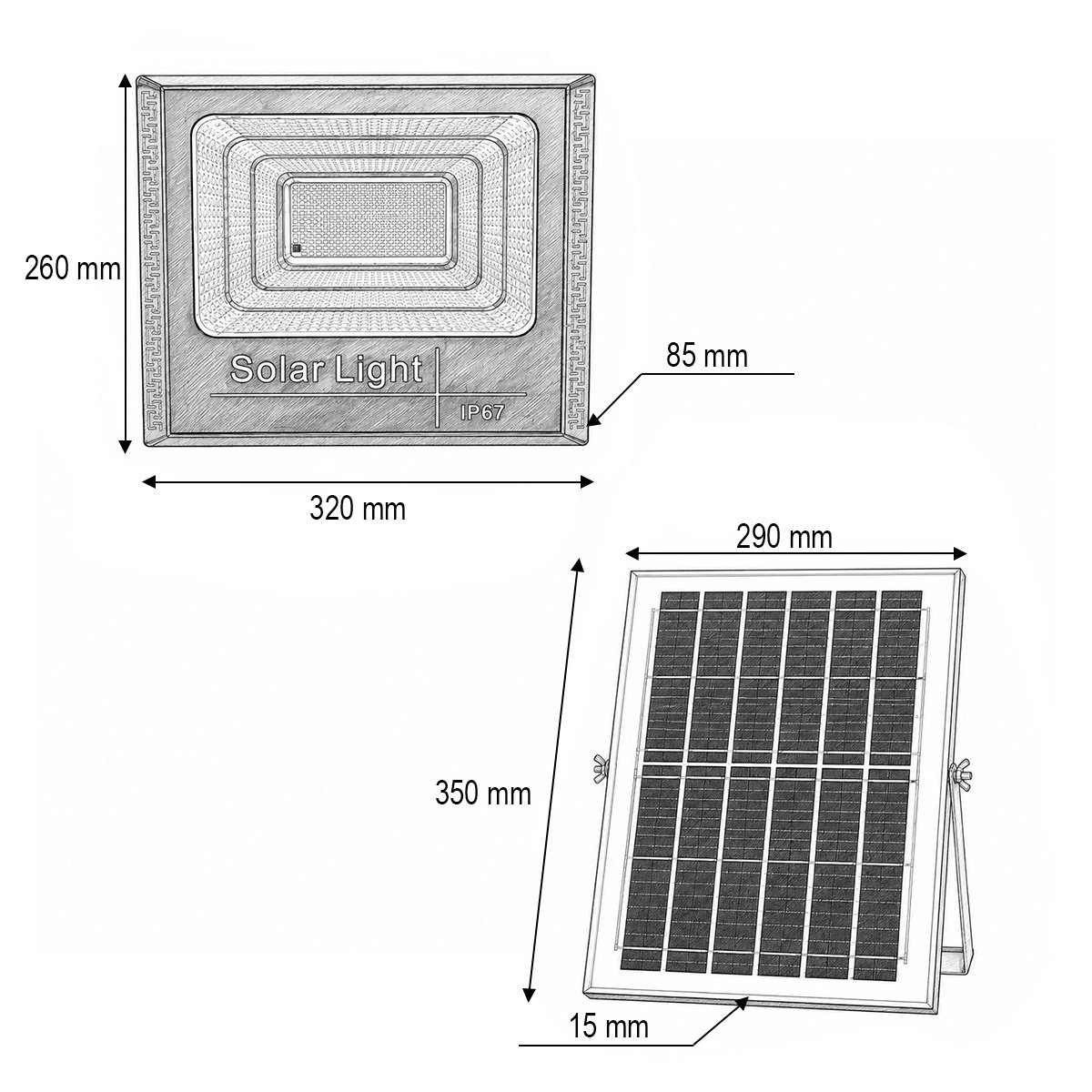 Proiector LED 200W, 6500K, cu panou solar 12W, baterie LiFePO4 8000mAh si telecomanda, IP67 Breckner Germany [3]