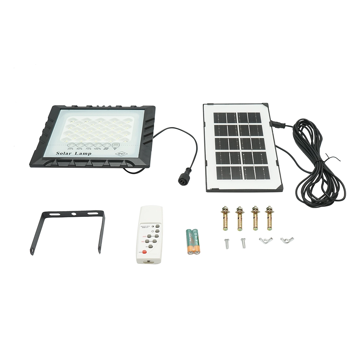 Proiector LED 25W cu panou solar 3W, baterie Li-ion 4000mAh si telecomanda, IP67 Breckner Germany [1]