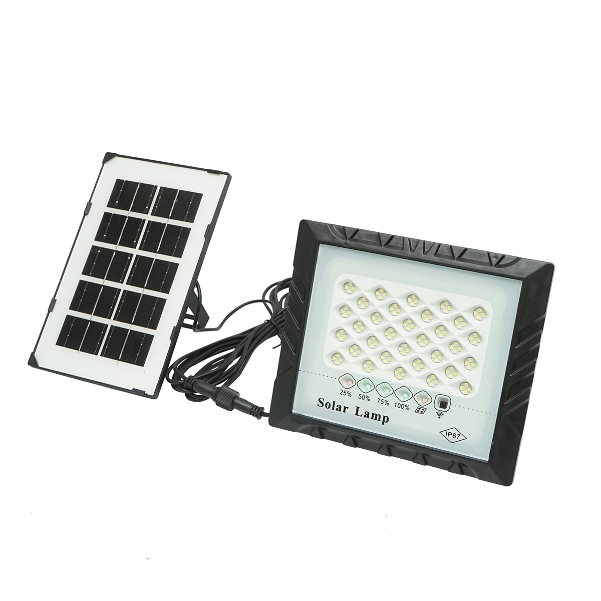 Electrice si Iluminat - Proiector LED 25W cu panou solar 3W, baterie Li-ion 4000mAh si telecomanda, IP67 Breckner Germany
