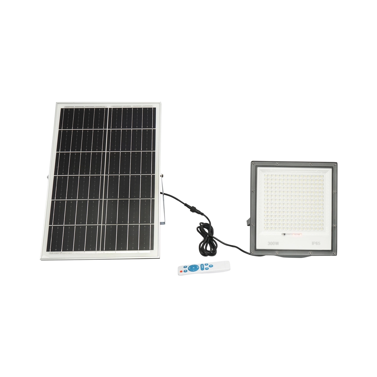 Electrice si Iluminat - Proiector LED 300W, 6400K, cu panou solar 30W, baterie Li-ion 30Ah si telecomanda Breckner Germany