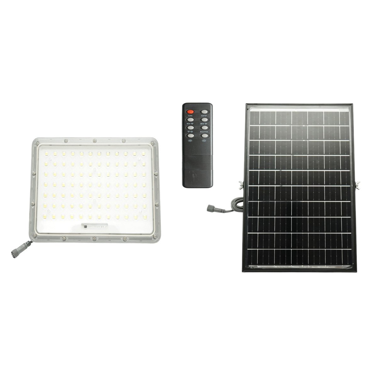 Proiectoare si lampi solare - Proiector LED 300W, 6500K, cu panou solar bifacial 30W, baterie LiFePO4 15000mAh si telecomanda, IP66 Breckner Germany