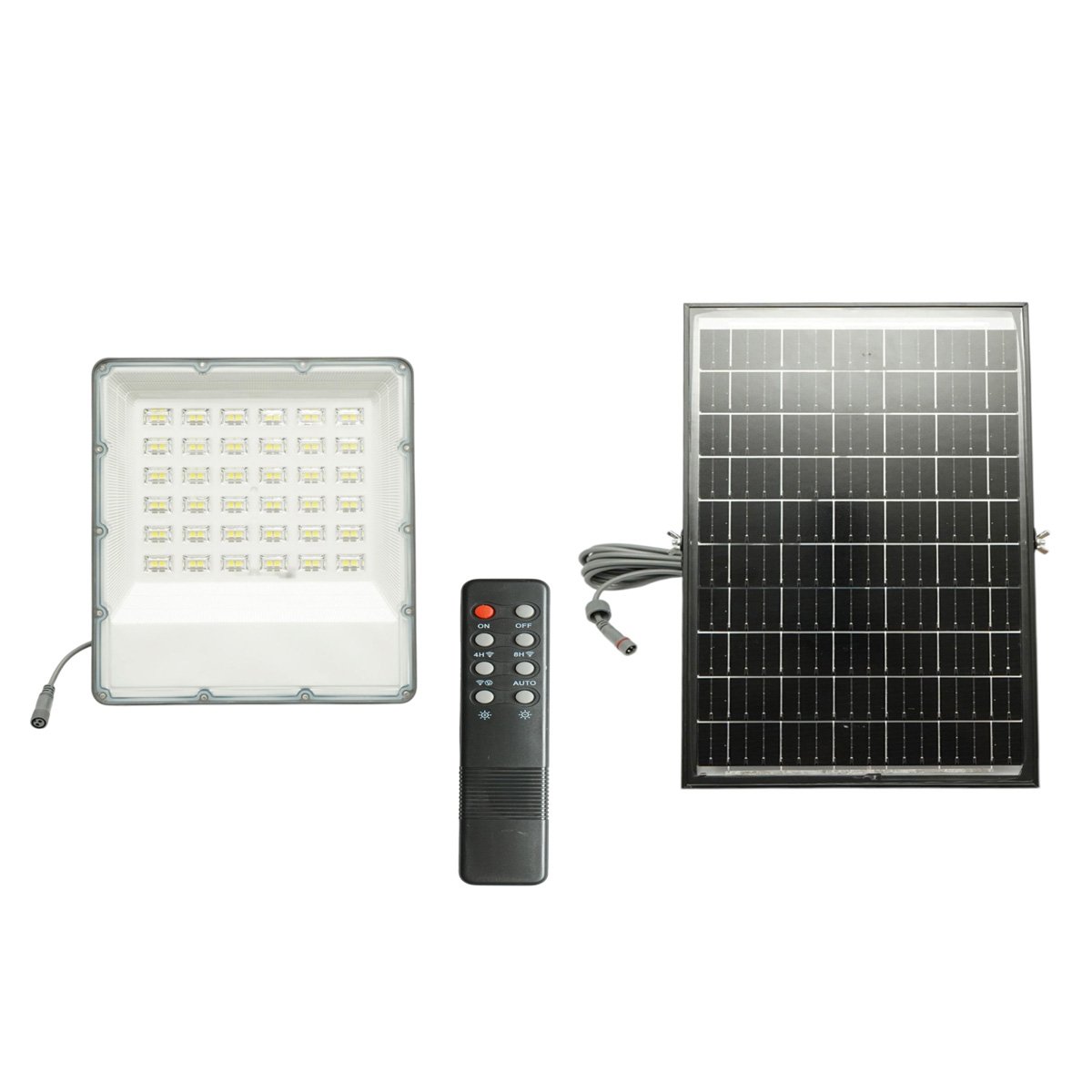 Electrice si Iluminat - Proiector LED 300W, 6500K, cu panou solar bifacial 30W, baterie LiFePO4 15000mAh si telecomanda, IP66 Breckner Germany