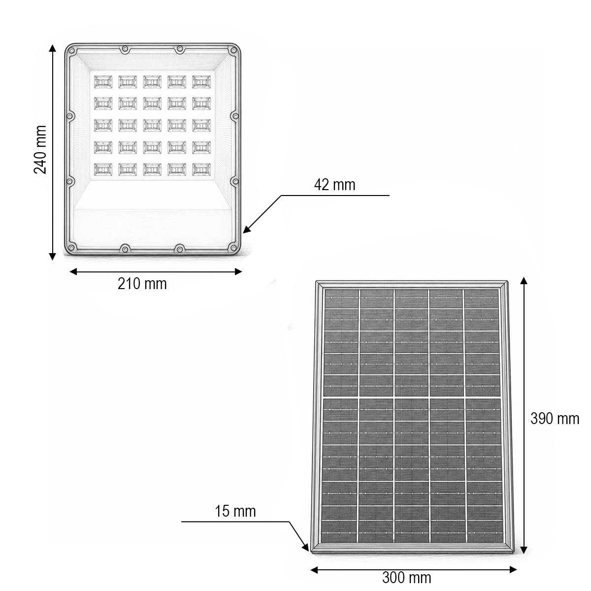 Proiector LED 400W, 6500K, cu panou solar bifacial 40W, baterie LiFePO4 20000mAh si telecomanda, IP66 Breckner Germany [4]