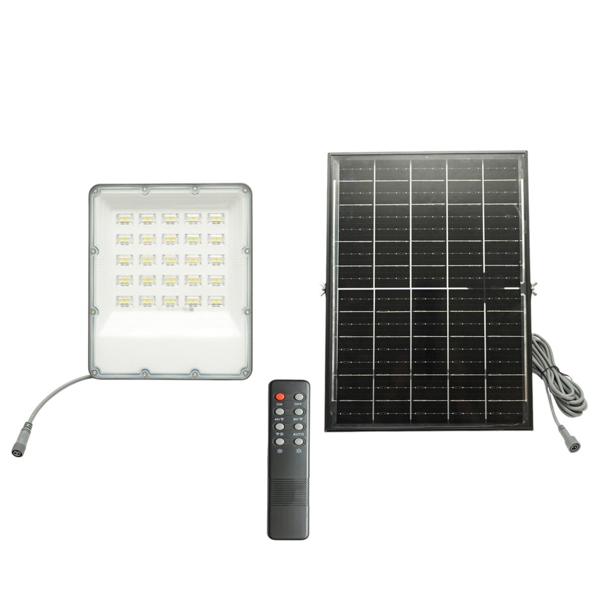 Proiector LED 400W, 6500K, cu panou solar bifacial 40W, baterie LiFePO4 20000mAh si telecomanda, IP66 Breckner Germany [1]