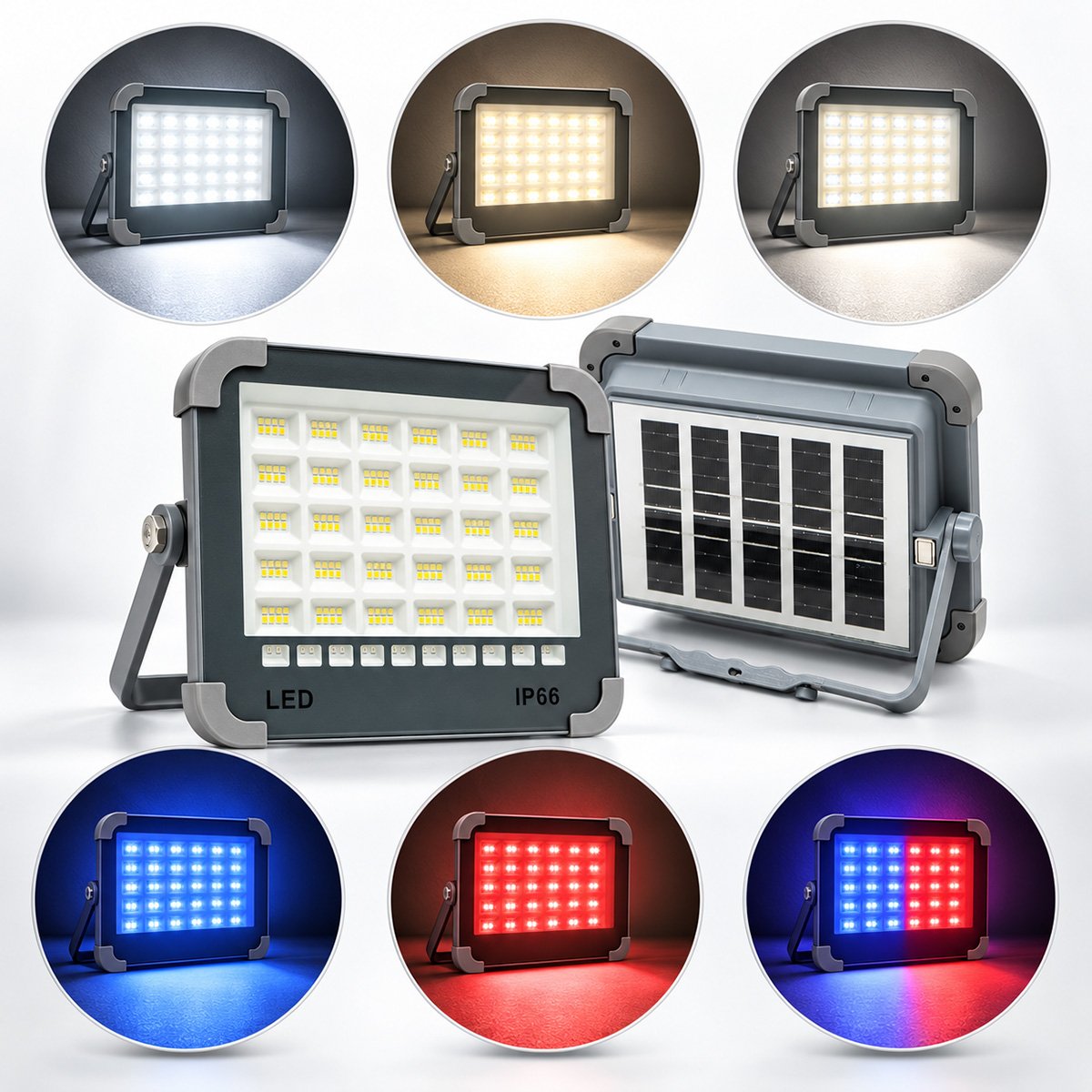 Proiectoare si lampi solare - Proiector LED portabil 100 W cu panou solar 3 W Breckner Germany