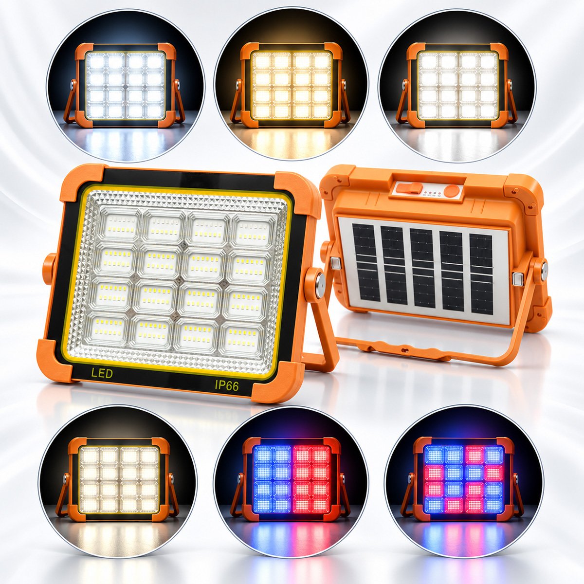 Proiectoare si lampi solare - Proiector LED portabil 500 W cu panou solar 3 W Breckner Germany