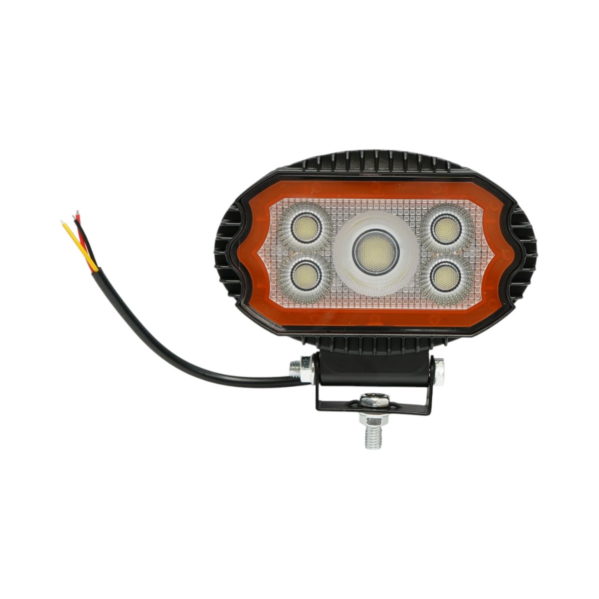 Proiectoare si lampi solare - Proiector oval LED cu DRL 17W, 9-36V, 47 LED-uri, alb-galben, carcasa aluminiu 141x106x38mm, IP67 Breckner Germany