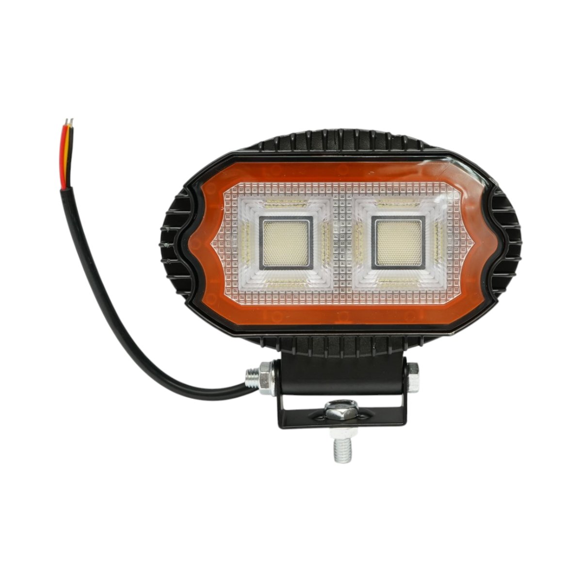 Proiectoare si lampi solare - Proiector oval LED cu DRL 17W, 9-36V, 54 LED-uri, alb-galben, carcasa aluminiu 141x106x38mm, IP67 Breckner Germany