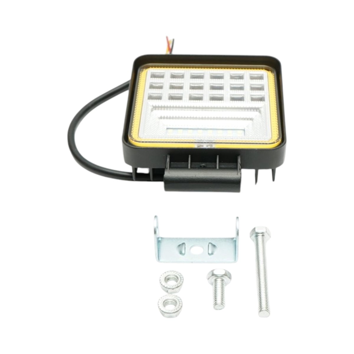 Proiector patrat LED cu DRL 126W, 10-30V, alb-galben, carcasa aluminiu 106x134x30mm Breckner Germany [1]