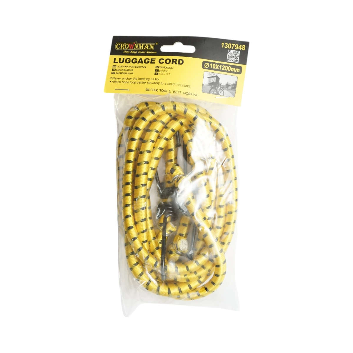 Set 2 corzi elastice cu carlige 10x1200mm pentru ancorare marfa Crownman [1]