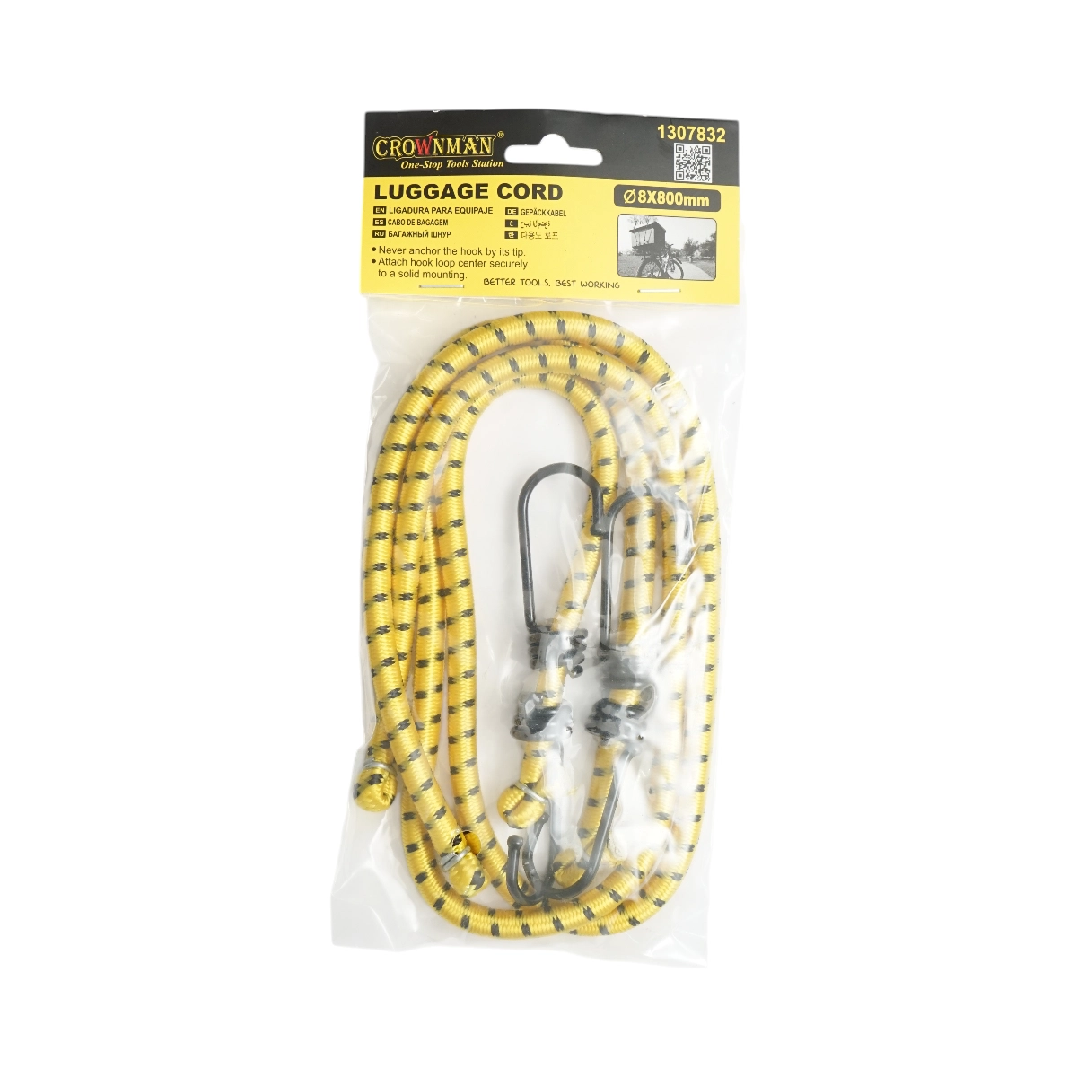 Set 2 corzi elastice cu carlige 8x800mm pentru ancorare marfa Crownman [1]