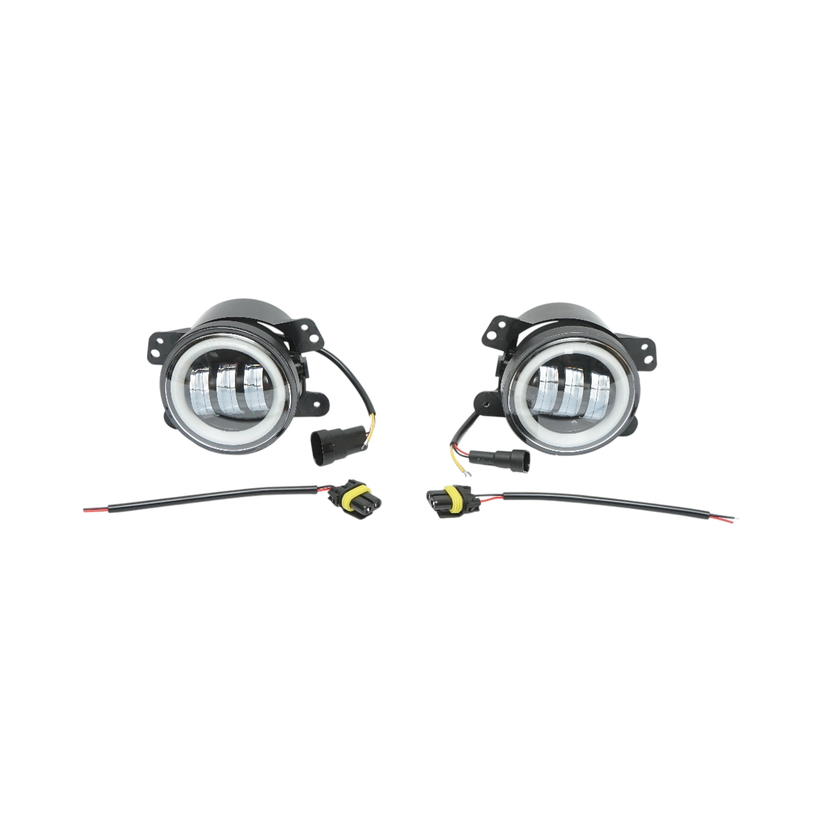 Set 2 proiectoare ceata LED cu DRL Angel Eyes 10-60V 30W, 3 functii alb/galben, lumina de zi, ceata si semnalizare Breckner Germany [1]