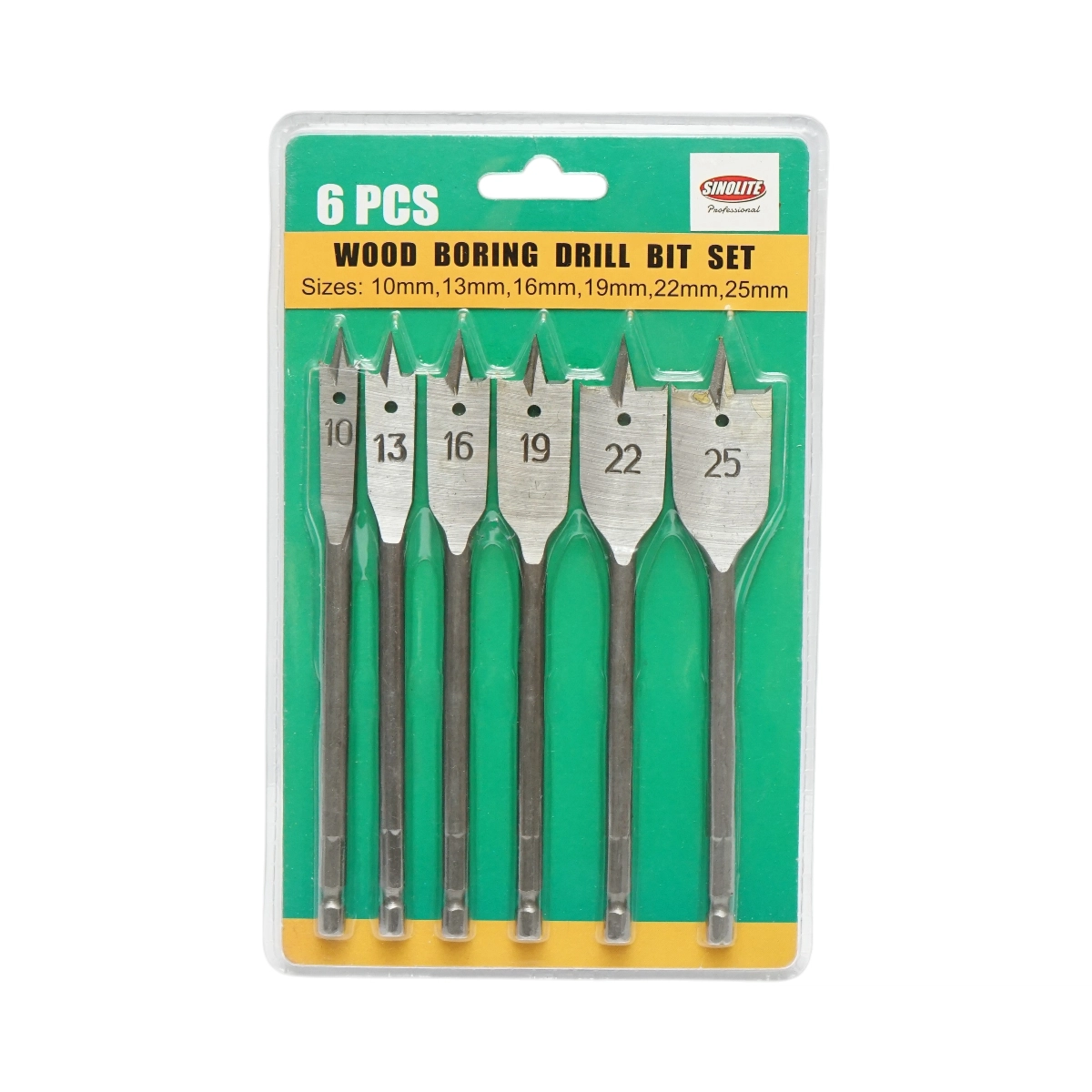 Accesorii gaurit si insurubat - Set 6 burghie plate 10-25 mm pentru lemn Crownman