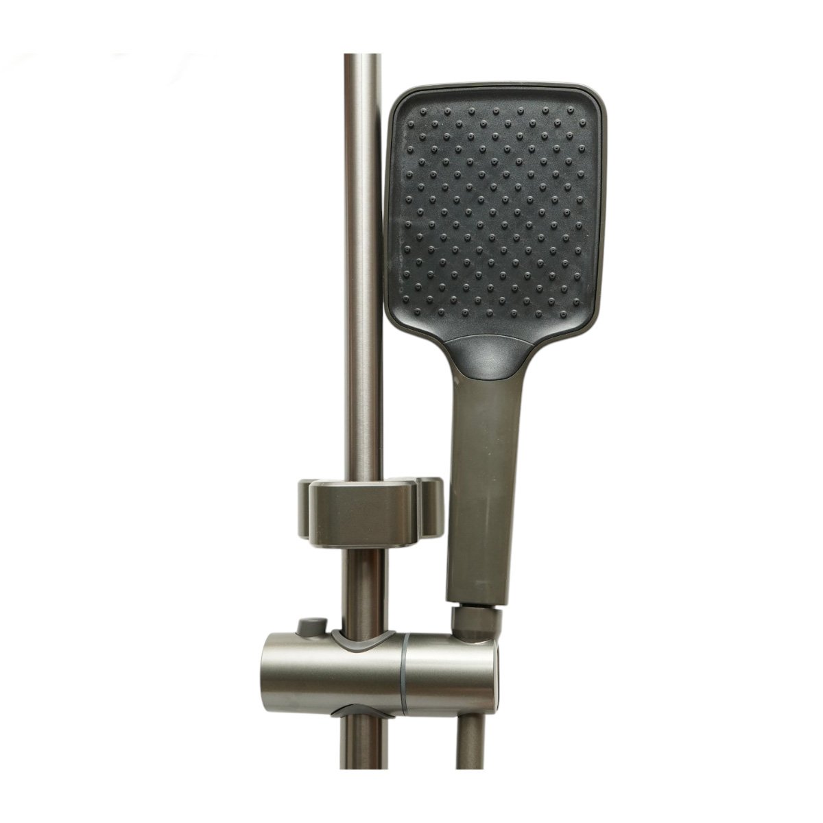 Set dus multifunctional cu termostat, 4 functii de curgere a apei, pipa cada, dus dreptunghiular tip ploaie, para de dus, dus bideu, grafit mat, aluminiu [1]