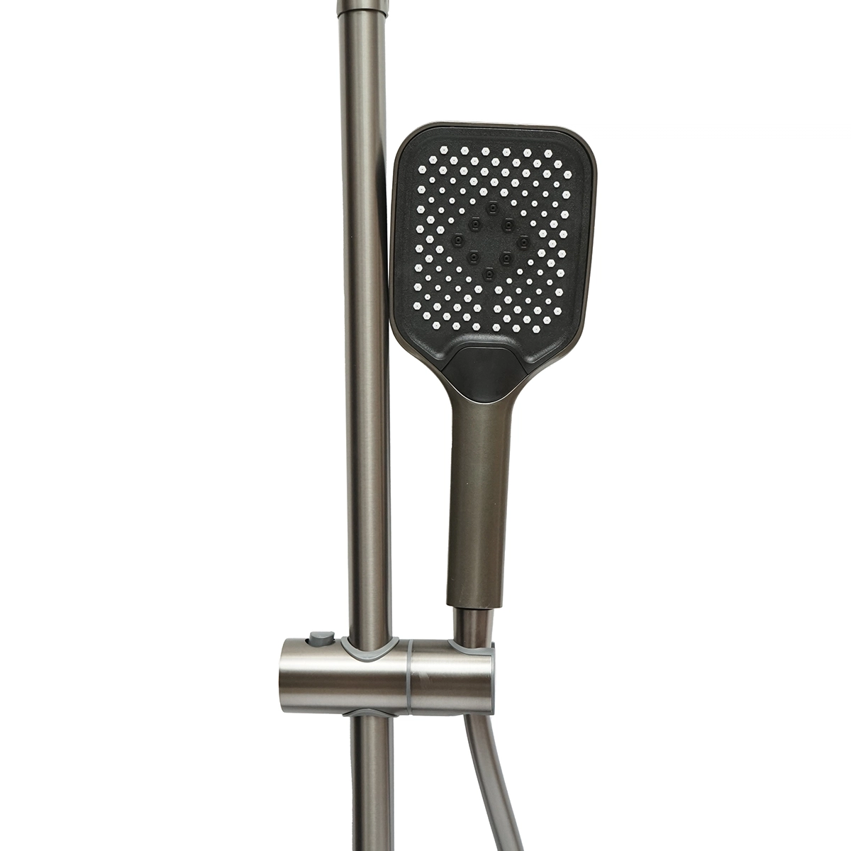 Set dus multifunctional cu termostat, afisaj digital temperatura apa, 4 functii de curgere a apei, pipa cada, dus dreptunghiular, dus de mana, dus bideu, gri [3]