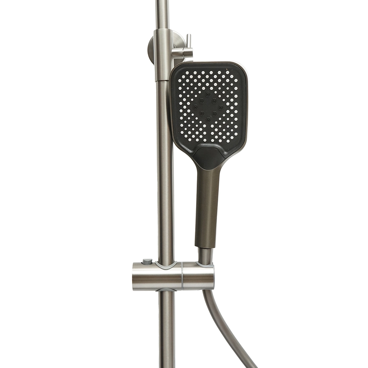 Set dus multifunctional cu termostat, afisaj digital temperatura apa, 4 functii de curgere a apei, pipa cada, dus dreptunghiular, dus de mana, dus bideu, gri [2]