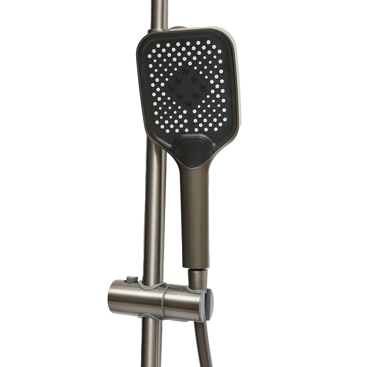 Set dus multifunctional cu termostat, afisaj digital temperatura apa, 4 functii de curgere a apei, pipa cada, dus dreptunghiular, dus de mana, dus bideu, gri [2]