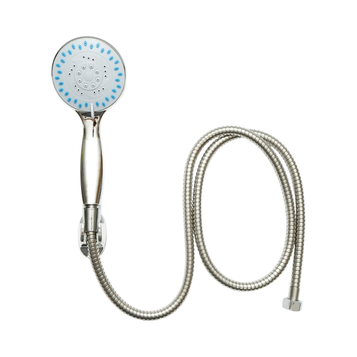 Seturi si accesorii dus - Set para dus cu furtun zincat 1.5m, suport perete, 5 functii, crom lucios, plastic 95x220mm
