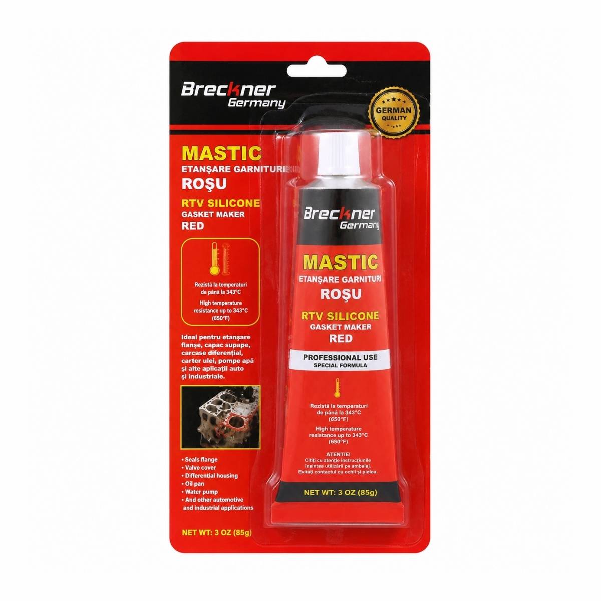 Intretinere auto - Silicon etansare garnituri rosu 85 g 343°C Breckner Germany