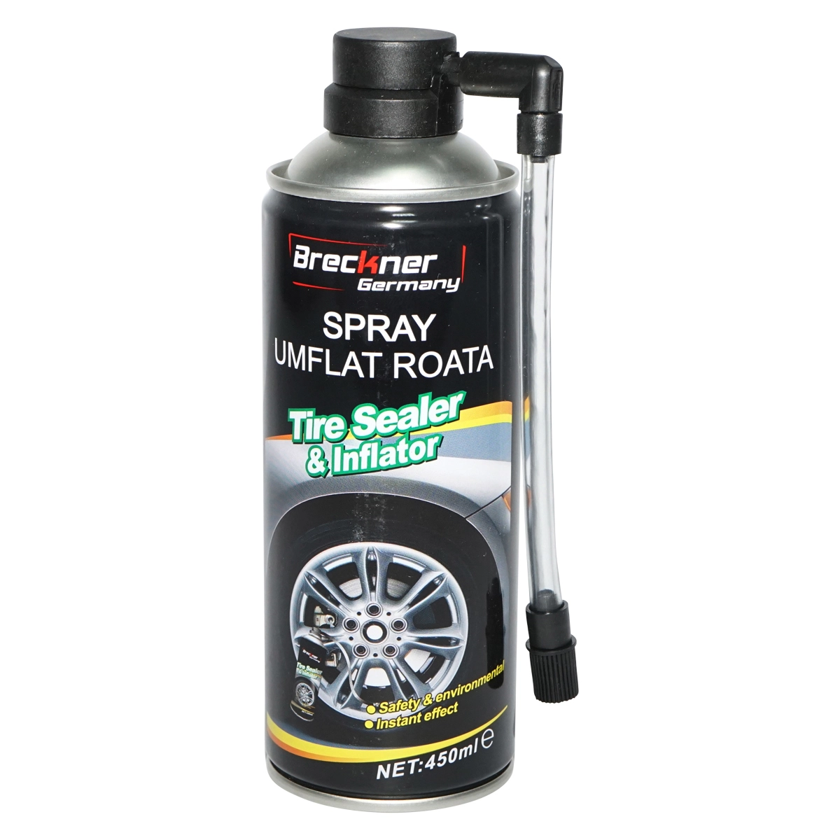 Intretinere auto - Spray umflat roti cu silicon reparat fisuri anvelopa Breckner Germany