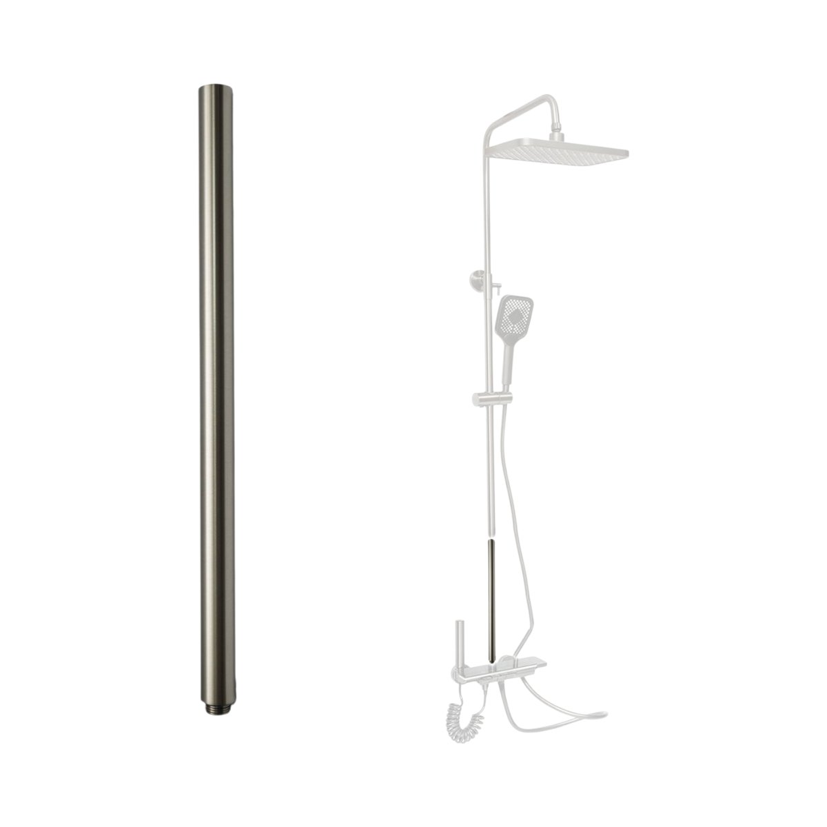Seturi si accesorii dus - Teava prelungire 30cm pentru coloana de dus, grafit mat, aluminiu
