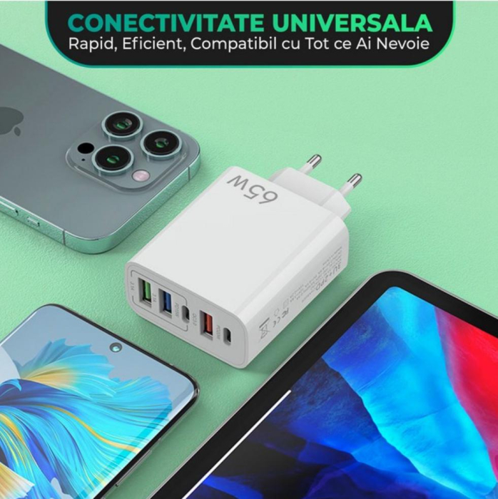 Incarcator Retea, 5 Porturi, 65W Fast Charge [3]